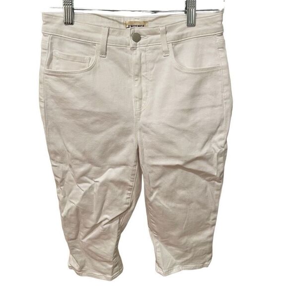 L’Agence Shorts Womens 25 White Iselin High Rise Pedal Pusher Bermuda Beachy - Picture 1 of 6